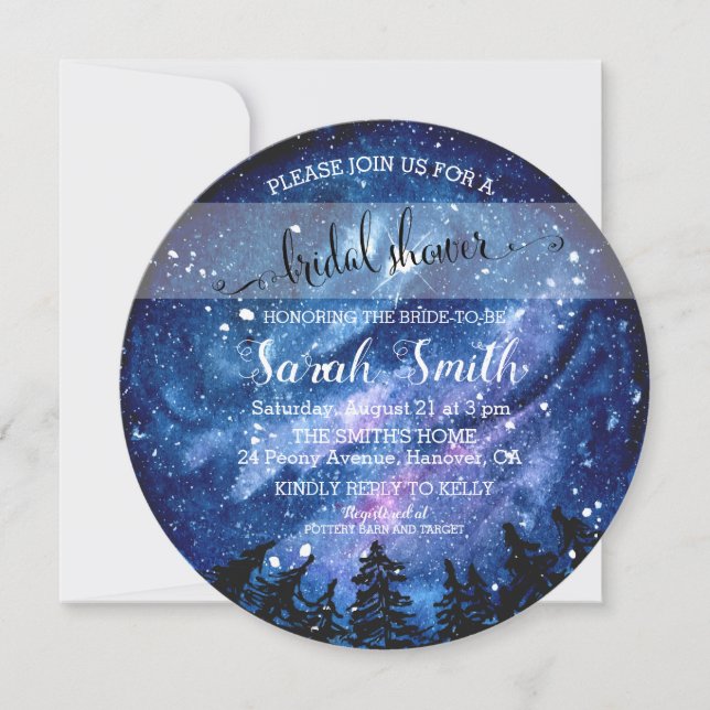 Starry Night Sky Bridal Shower Invitation (Front)