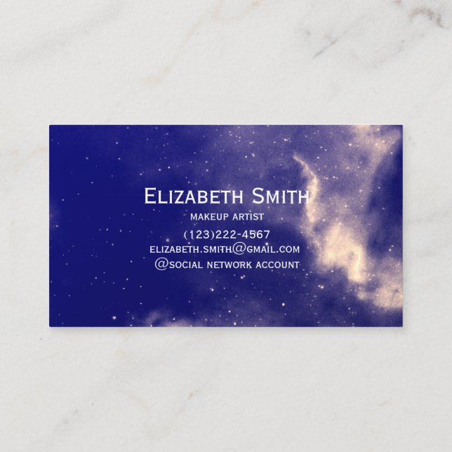 Starry night sky business card (Back)