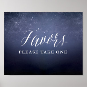 Starry Night Sky Celestial Star Favors Sign