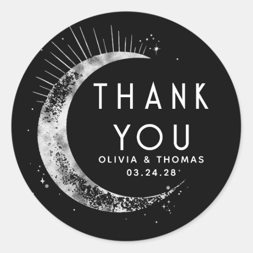 Starry Night Sky Celestial Thank You Classic Round Sticker