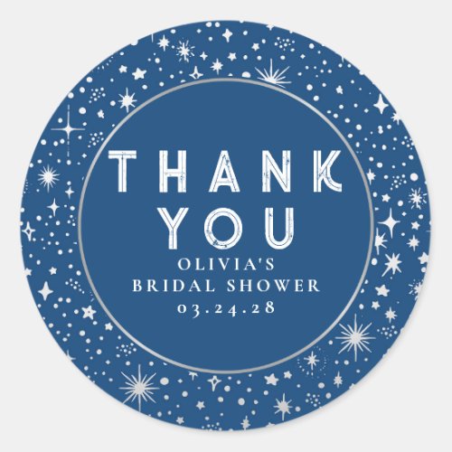 Starry Night Sky Celestial Thank You Classic Round Sticker