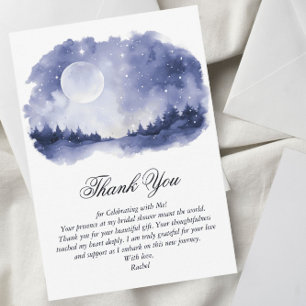Starry Night Sky Celestial Theme Bridal Shower Thank You Card