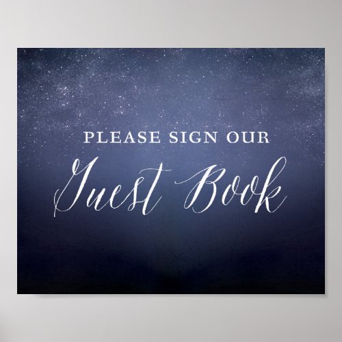 Starry Night Sky Celestial Wedding Guest Book Sign