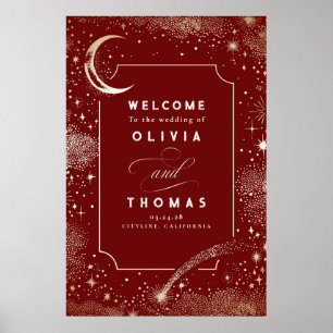 Starry Night Sky Celestial Wedding Welcome Sign