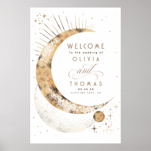 Starry Night Sky Celestial Wedding Welcome Sign