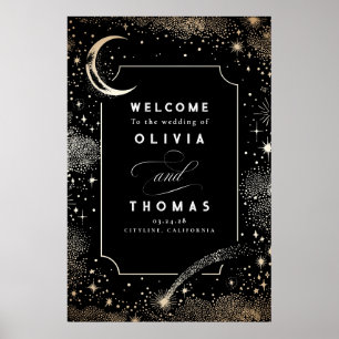 Starry Night Sky Celestial Wedding Welcome Sign