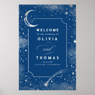 Starry Night Sky Celestial Wedding Welcome Sign