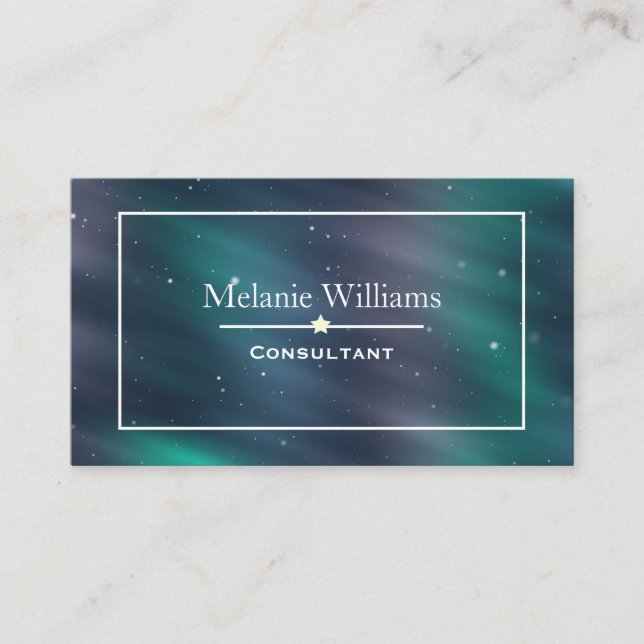 Starry Night Sky Cosmic Elegant Frame Business Card (Front)