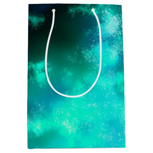 Starry Night Sky  Emerald Green Birthday Gift Bag 