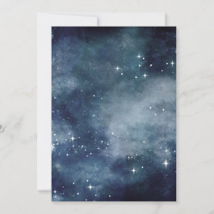 Starry Night Sky Galaxy Deep Blue Mist Celestial Thank You Card