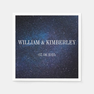 Starry Night Sky Galaxy Elegant Wedding Napkin