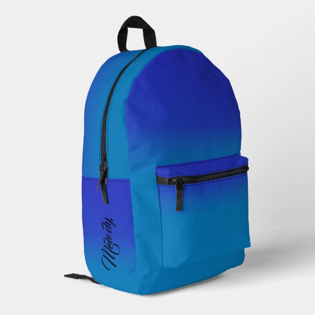 Starry Night Sky Gradient girly Dreamy Celestial Printed Backpack (Back Corner Left)