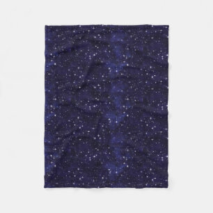 Starry Night Sky Grid Fleece Blanket