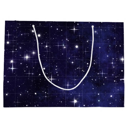 Starry Night Sky Grid Large Gift Bag