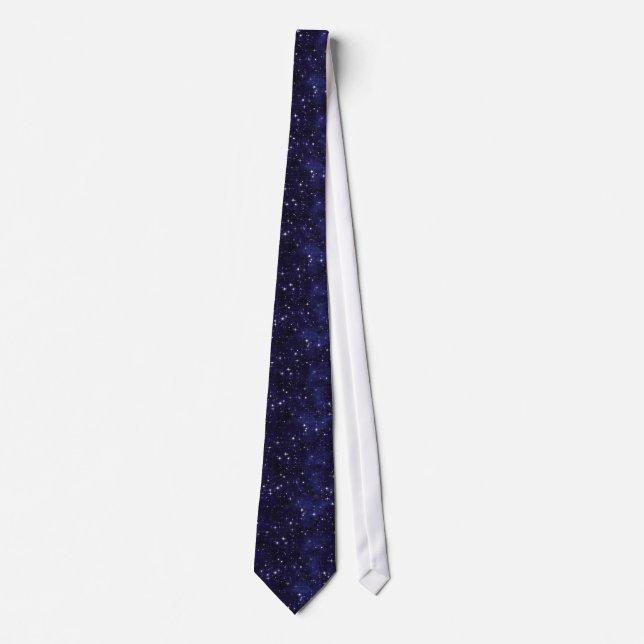 Starry Night Sky Grid Neck Tie (Front)