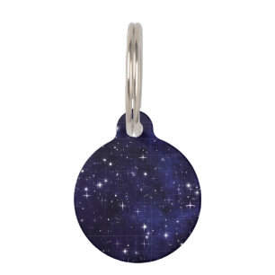 Starry Night Sky Grid Pet ID Tag