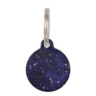 Starry Night Sky Grid Pet ID Tag