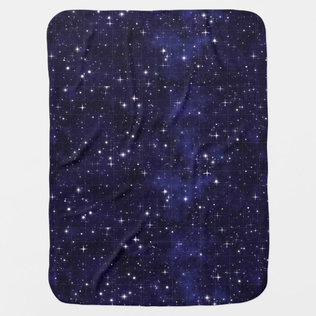 Starry Night Sky Grid Receiving Blanket (Front)