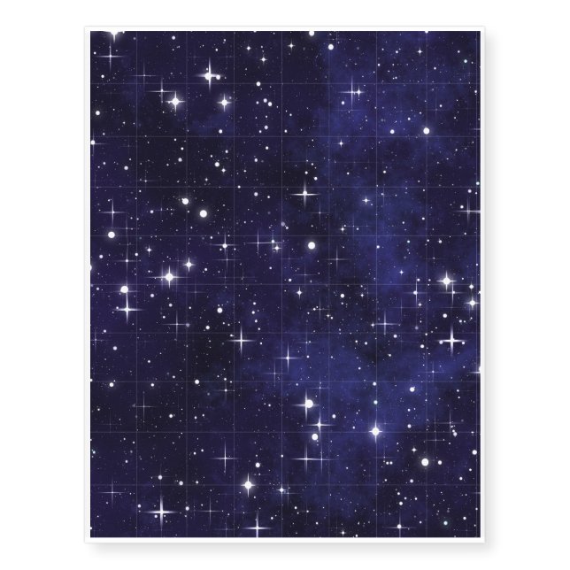 Starry Night Sky Grid Temporary Tattoos (Front)