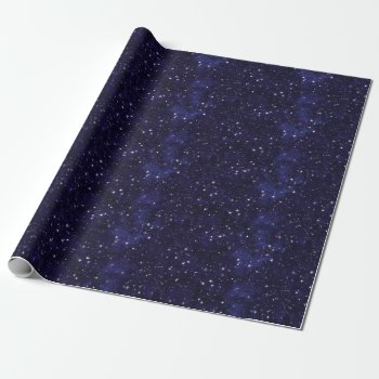 Starry Night Sky Grid Wrapping Paper by StuffOrSomething at Zazzle
