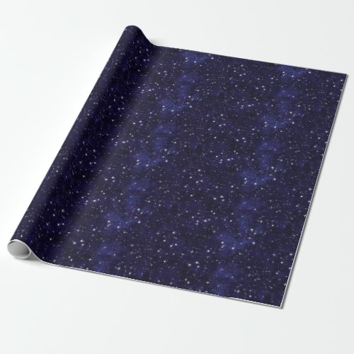 Starry Night Sky Grid Wrapping Paper