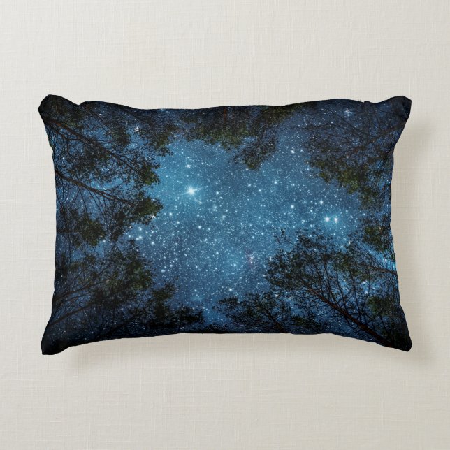 Starry night sky, Milky Way. Accent Pillow (Front)
