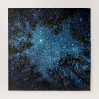 Starry night sky, Milky Way. Jigsaw Puzzle