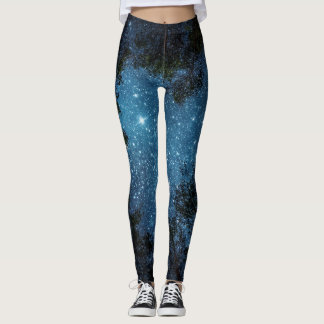 Starry night sky, Milky Way. Leggings