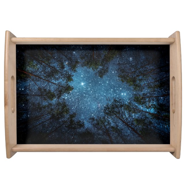 Starry night sky, Milky Way. Serving Tray (Front)