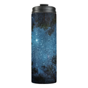 Starry night sky, Milky Way. Thermal Tumbler