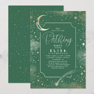 Starry Night Sky Moon Mystical Celestial Birthday Invitation