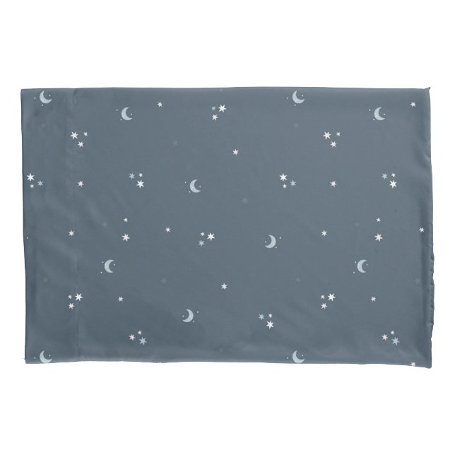 Starry Night Sky Moon & Stars Throw Pillow Pillow Case (Front)