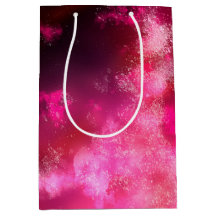 Starry Night Sky Pink Flare Birthday Gift Bag