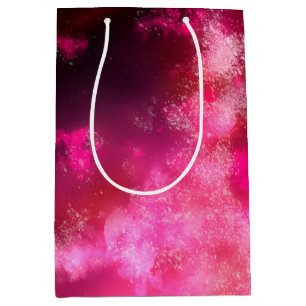 Starry Night Sky Pink Flare Birthday Gift Bag