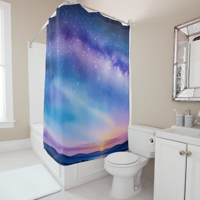 Starry Night Sky Shower Curtain (In Situ)