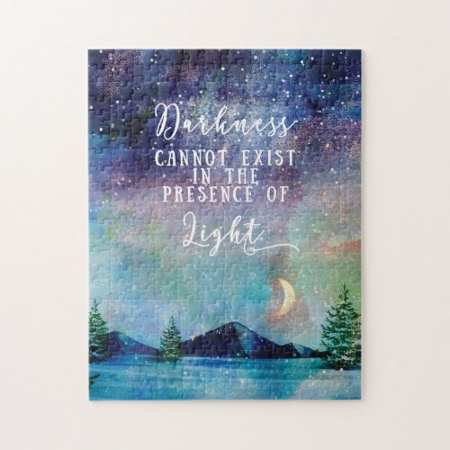 Starry night sky spiritual quote watercolour jigsaw puzzle