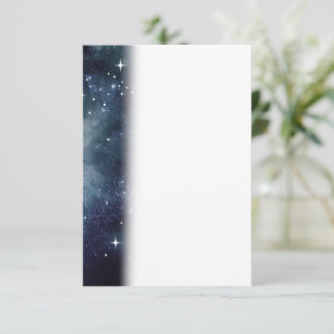 Starry Night Sky Stars Universe Midnight Blue Mist Thank You Card