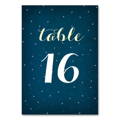 Starry Night Sky Table Number Card