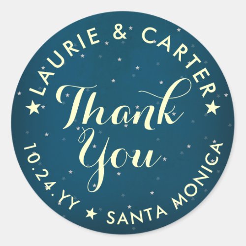 Starry Night Sky Thank You Wedding Stickers