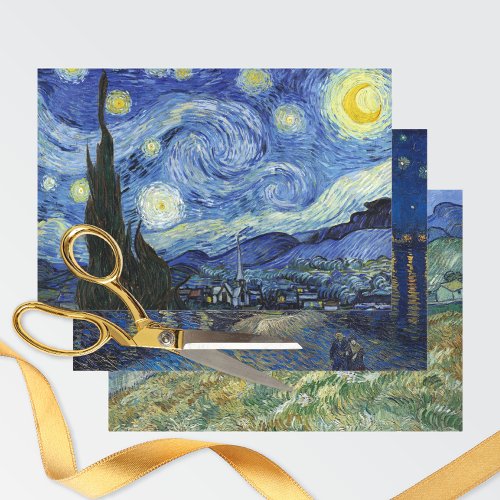 Starry Night Sky Vincent van Gogh Wrapping Paper Sheets