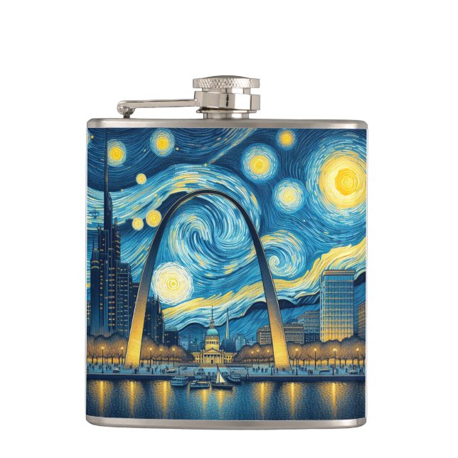 Starry Night St. Louis Missouri Flask (Front)