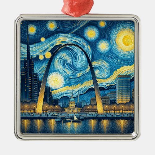 Starry Night St Louis Missouri Metal Ornament