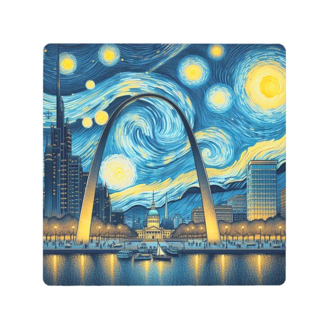 Starry Night St. Louis Missouri Metal Print (Front)