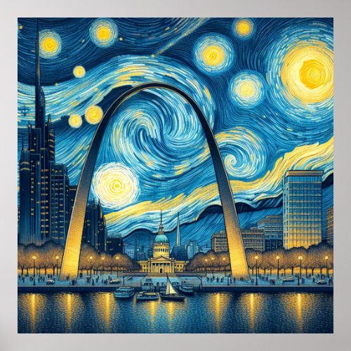 Starry Night St Louis Missouri Poster