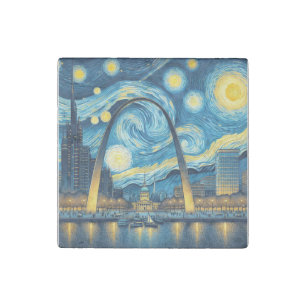 Starry Night St. Louis Missouri Stone Magnet