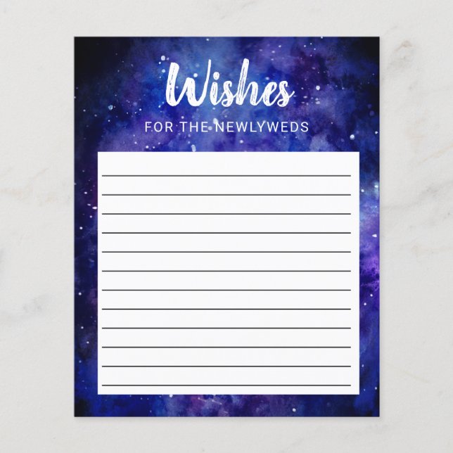 Starry night stars galaxy Wedding Advice Wishes  (Front)