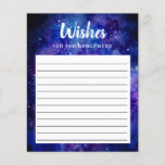 Starry night stars galaxy Wedding Advice Wishes<br><div class="desc">Watercolor starry night or galaxy painting wedding advice cards with hand lettering calligraphy style font. Black and blue painting of a night sky full of stars.</div>