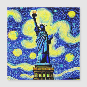 Starry Night Statue Of Liberty New York