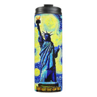 Starry Night Statue Of Liberty New York