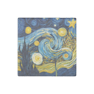 Starry Night Stone Magnet